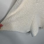 Chenille Romper Short Sleeve Button Front Boutique Cream Sz Small Photo 3