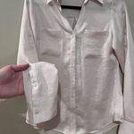 EXPRESS Beige Silk Feel Button Down Blouse Photo 3