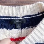 J.Crew • Gabby Striped Cable-knit Sweater tunic merino wool navy cream red Photo 6