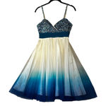 Scala  Vintage Y2K Babydoll Dress Blue Sequins Fairy Homecoming Prom Size 2 Photo 0