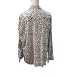 Victoria's Secret  Button Up Flannel Pajama Top  Purple Leopard Print XL Photo 3