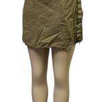 Christian Siriano Linen Shorts Skort Faux Wrap Chino Neutral Casual Womens Large Tan Photo 0
