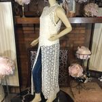 Alice + Olivia  OFF WHITE CROCHET LACE "GRETCHEN" MAXI TUNIC AND CAMI (M) Photo 4