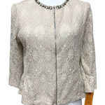 Ruby Rd Cream Lace Crochet Full Zip Cardigan Jacket Blazer‎ Size 10 NWT Feminine Photo 0