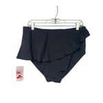 Lands' End  Women's Ruffle Black Swim Bottoms – Size 14 – New Photo 2