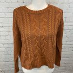 LA Hearts  Sweater Cable Knit Cropped Rust-Medium Photo 0