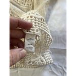 Hint of Mint  Crochet Lace Top Womens Small Ivory Boho Long Sleeve Lace Photo 8