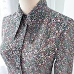 Ganni  Floral Midi Shirt Dress Long Sleeves Button Front Side Slits Size 36 Small Photo 4