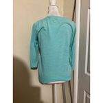 One Teaspoon Teaspoon Women's Aqua Blue Cotton 3/4 Sleeve Cardigan Sweater Pockets Size L Photo 2