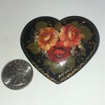 Russian Vintage Hand Painted Floral Heart Photo 3