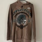 Affliction  Tan Rhinestone Hoodie NWT Size Small Photo 0