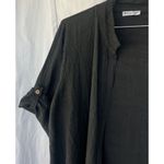 Meo Meli Linen Duster Cardigan Dark Grey Button Tab Sleeve Lagenlook Flow Italy Size XL Photo 3