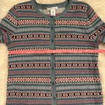 Tabitha Webb wool blend button front sweater fair isle striped M Photo 5