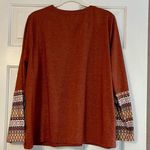 Emory Rose Women’s Crew Neck Design Long Sleeve Blouse XXXL Orange Size 3X Photo 2