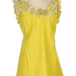 Yoana Baraschi Anthropologie l BARASCHI Yellow Ruffled Curled Ribbon Sleeveless Blouse Size S Photo 8
