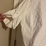 cj banks  100% Cotton Floral Lace Button Up Roll Sleeve Plus Size 2x Embroidered Photo 4