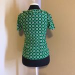 Fossil  silk printed green ruffle blouse❤️ Photo 2