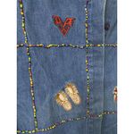 Vintage Eagles Eye Embroidery Beads Indian Denim Shirt Photo 10