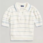 Ralph Lauren Polo Striped Cotton Linen Knit Polo Sweater Small Photo 1