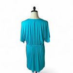 Coco reef  Swim Cover Up Dress Blue‎ Floral Embroidered V Neck Drawstring Large Photo 1