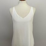 Rose + Olive  Top Cami Strappy Sleeveless Layered Criss Cross Back V Neck White Photo 0