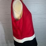 Worthington colorblock top red, black, white linen blend sleeveless size 12 Photo 4