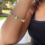 Pastel Beads & Crystal Rondelle Silver Tone Beaded Bracelet Photo 0