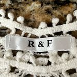 R & F Ivory Crochet Sheer Tunic Blouse Swim Cover Boho Beach Crochet Hippie L White Size L Photo 8