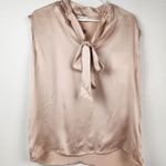 Sandro  Paris Tank Size 2 US Size 6 Cream Sleeveless NWT 100% Silk Bow Photo 0