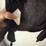 prAna Black Tie Front Open Cardigan Lightweight Cotton Blend Women's L Photo 3