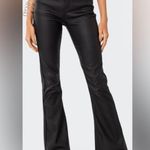 Edikted  Womens Pants Size S Black Faux Leather High Rise Wide Leg Flared Photo 0