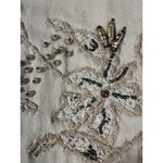 Laura Ashley Laura Ashley Jacket Women's Small Beige Cotton. Open Front Beaded Embroidered Photo 8