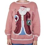 Vintage 90s Pink Santa Claus Sweater Photo 0