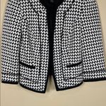 White House | Black Market Women’s Houndstooth Black White 7/8 Sleeve Blazer Photo 2