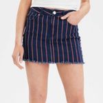 American Eagle Blue Jean Skirt Red and White Striped size 8 Long Photo 0