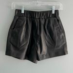 BLANK NYC Limited Edition  Record Breaker Black High Rise Faux Leather Shorts Photo 5