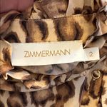 Zimmermann Lucky Frill Mini Dress Size 2 Leopard Silk Ruffle Asymmetrical Photo 4