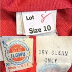 None VTG 70s Red Tiered Ruched Bodice Spaghetti Strap Ruffle Dress Union USA Made XS Photo 10