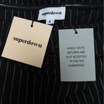 superdown  Kristina Jumpsuit One Piece Womens Small Black Pinstripe Photo 6