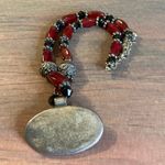 Chico's 0097 Tribal-Style Red & Black Statement Necklace w/Spiral Design Pendant Photo 4