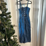 Paige  Denim Belted Button-Front Jumpsuit – Size 0 Photo 1