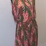 Charming Charlie green pink leaf pattern sleeveless summer dress Photo 0