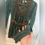 Buckle BKE Belted Waist Tweed ChunkyKnit Boho Earthy Brown Turquoise Sweater Med Photo 12