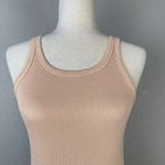 AMO Womens Long Rib Midi Tank Dress Size M Peach Beige Cotton Boho Beach Pink Size M Photo 1