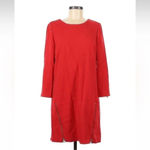 J.Crew  Red Long Sleeve Double Zip Shift Cocktail Dress Size 8 Medium M Photo 2