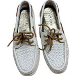 Sperry Top Sider Women's 8M White Woven Leather Boat Shoes Loafers Size 8 Photo 0