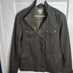J.Crew  Relaxed Boyfriend Field Jacket Olive Green w/ Gold Hardware W1076 Sz S Photo 5