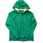 Gap  Green Sherpa Lined Hoodie Pullover Logo Spell Out Sweatshirt Preppy Size M Photo 6