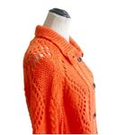 Sundance  Women's Winter Tryst Cardigan Sweater Large Tangerine Orange Granny Photo 5
