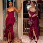 House Of CB  'Gabbi' Wine Front‎ Ruffle Maxi Dres NWOT size XL Photo 5